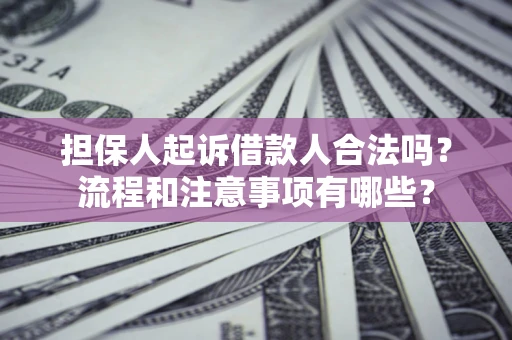 武汉担保人起诉借款人合法吗？流程和注意事项有哪些？