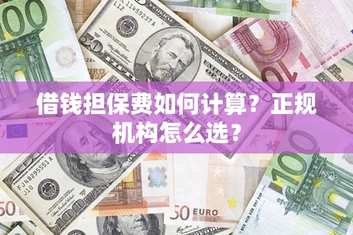 武汉借钱担保费如何计算？正规机构怎么选？