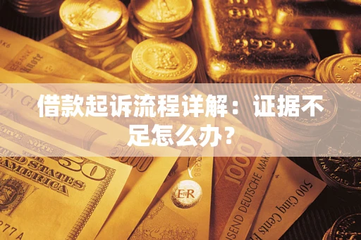 武汉借款起诉流程详解：证据不足怎么办？