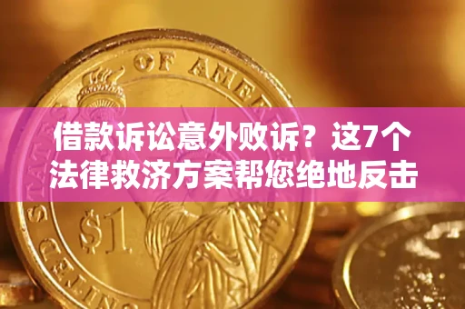武汉借款诉讼意外败诉？这7个法律救济方案帮您绝地反击！