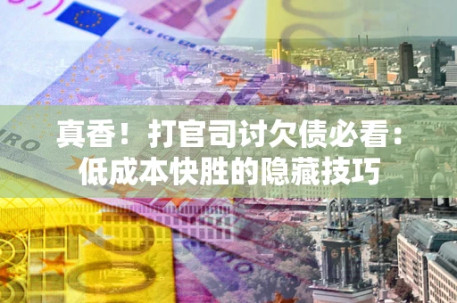 武汉真香！打官司讨欠债必看：低成本快胜的隐藏技巧